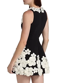 Estelle Floral Appliqué Fit & Flare Minidress