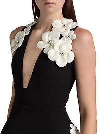Estelle Floral Appliqué Fit & Flare Minidress