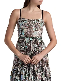 Midnight Embroidered A-Line Gown