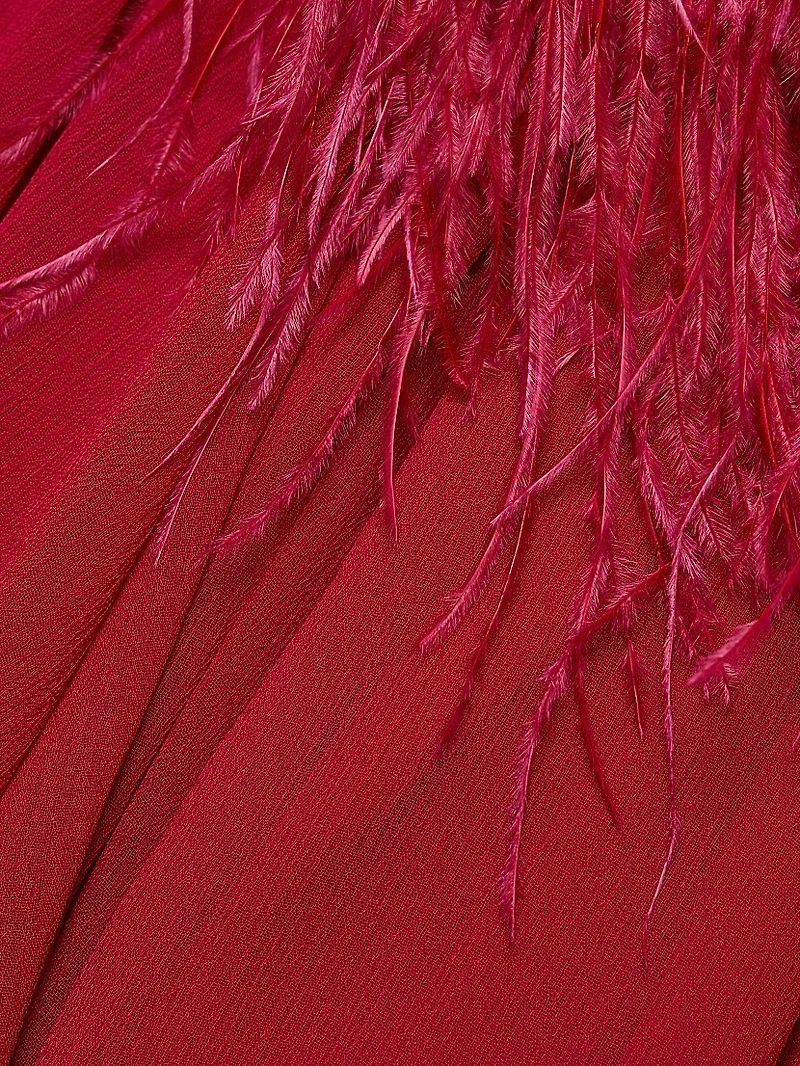 Geisha V-Neck Feather Gown