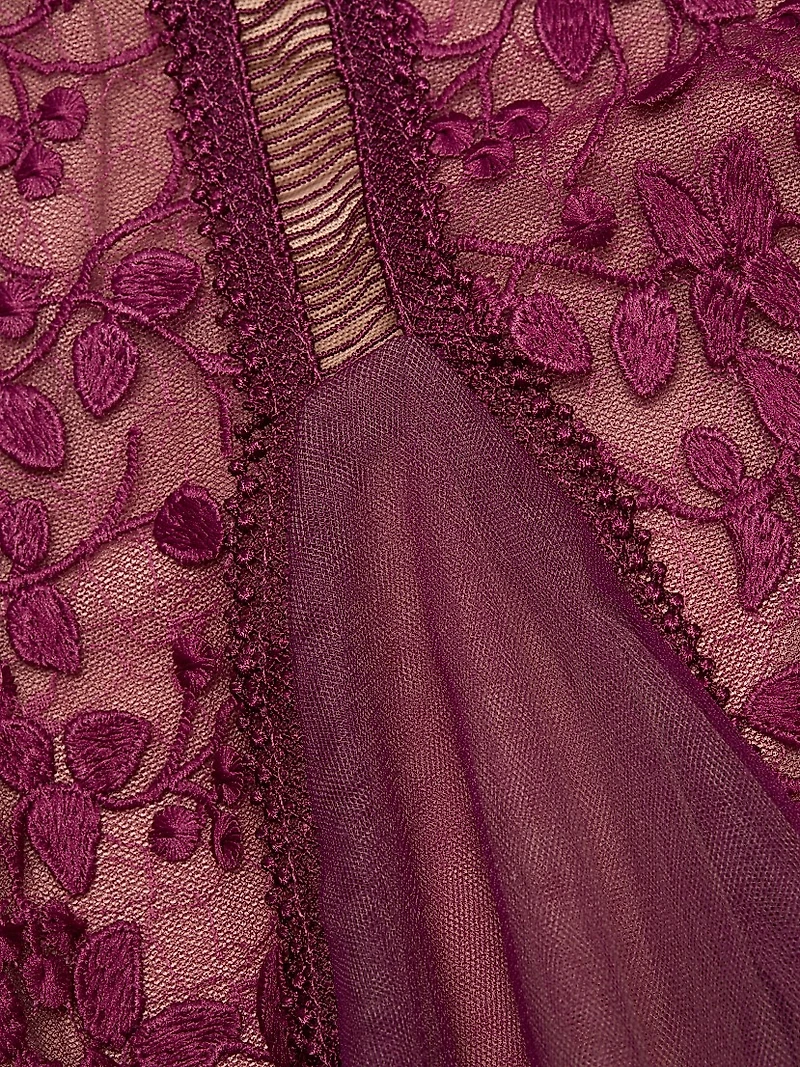 Megan Lace & Tulle Midi-Dress
