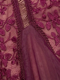 Megan Lace & Tulle Midi-Dress