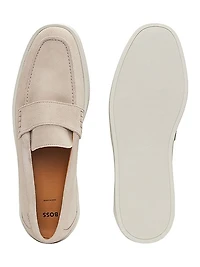 Suede Penny Loafers with Rubber Sole