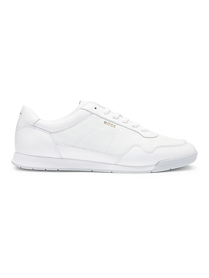 Faux-Leather Trainer Sneakers