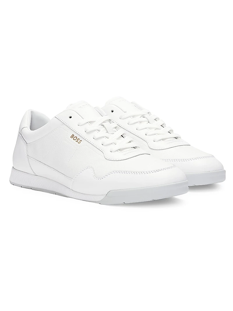 Faux-Leather Trainer Sneakers