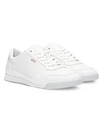 Faux-Leather Trainer Sneakers