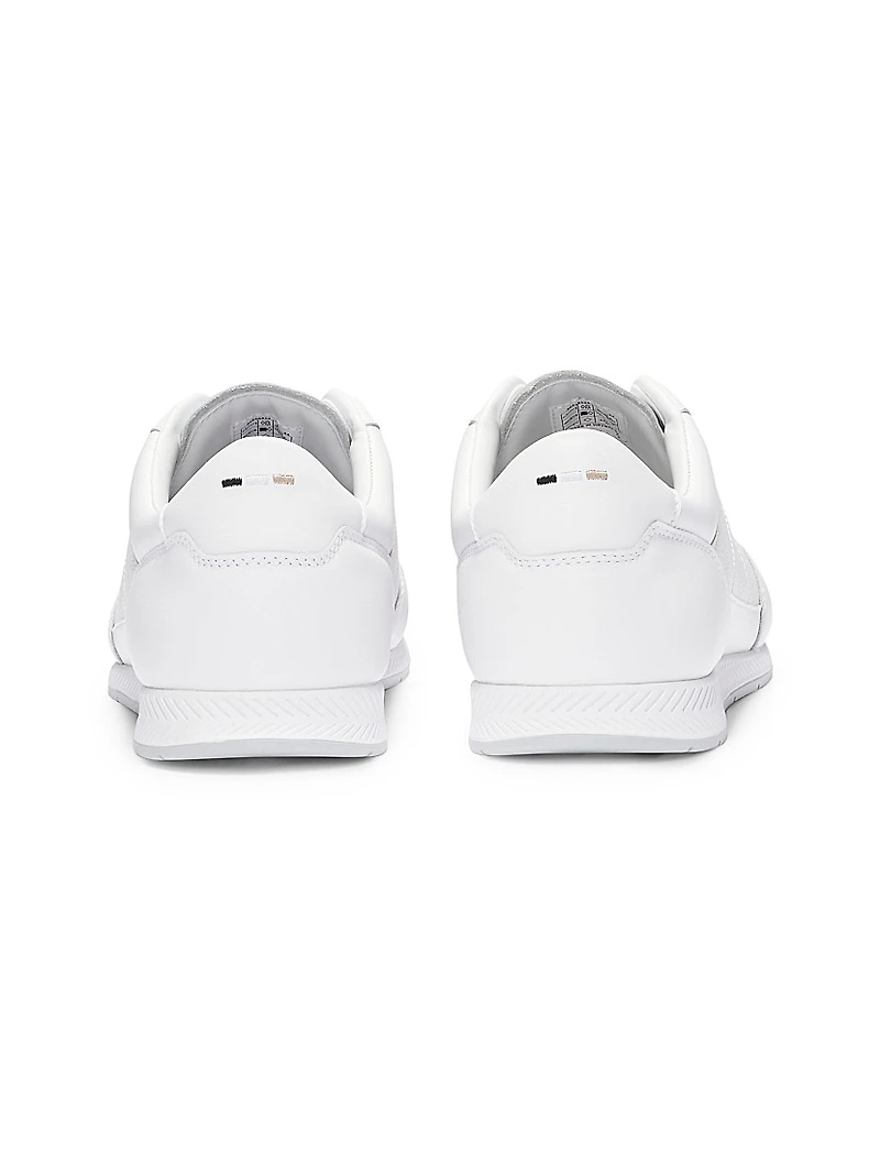 Faux-Leather Trainer Sneakers