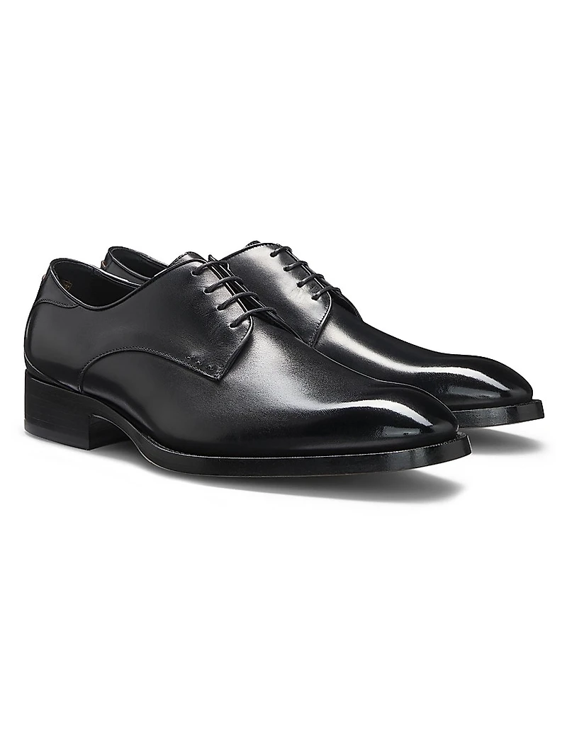 Burnished-Leather Derby Shoes