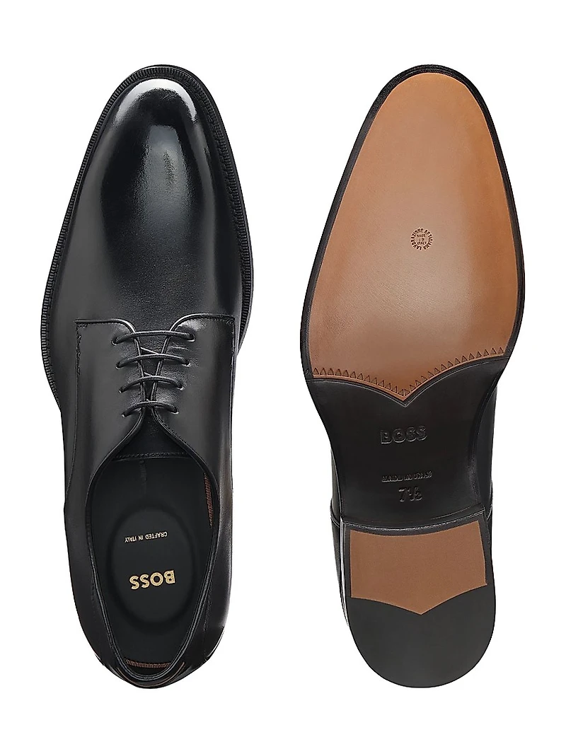 Burnished-Leather Derby Shoes