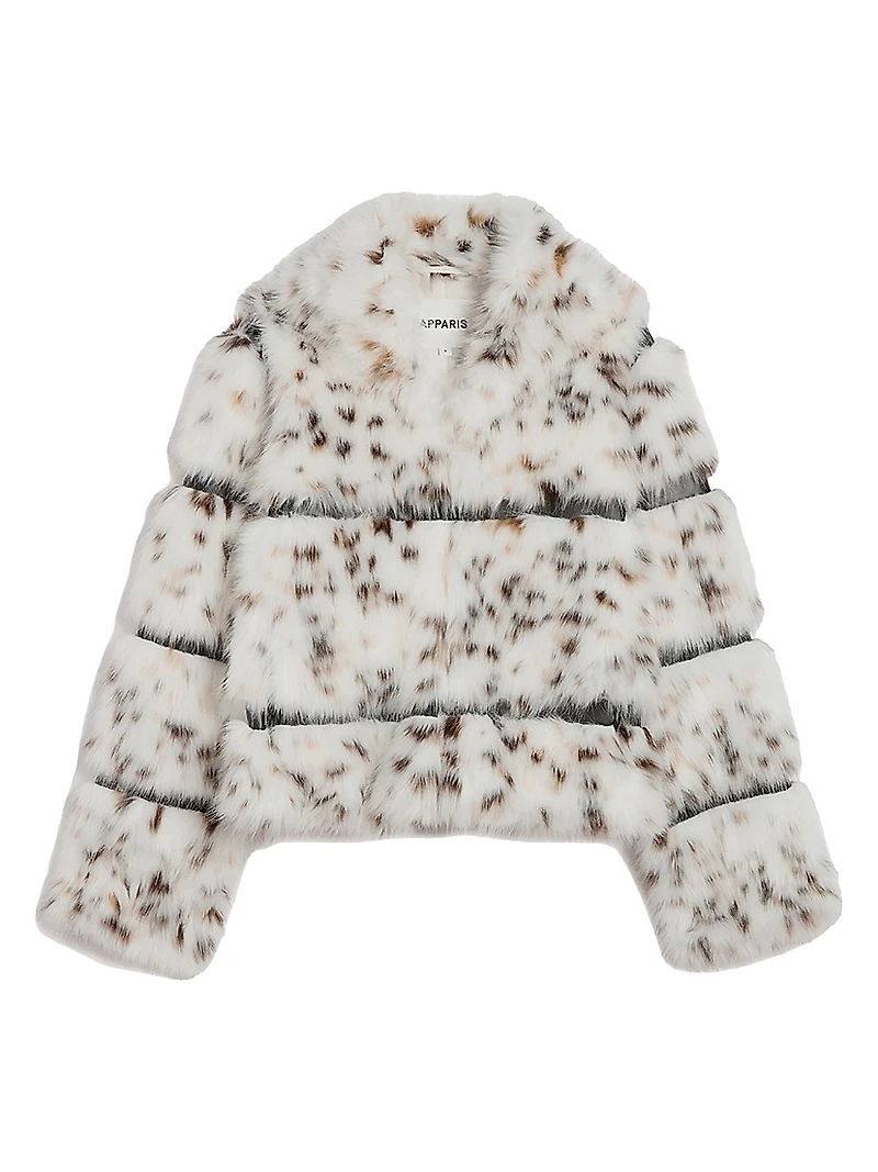 Sai Faux-Snow Leopard Fur Coat