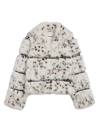 Sai Faux-Snow Leopard Fur Coat