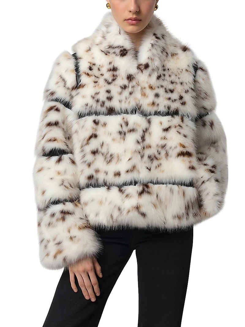 Sai Faux-Snow Leopard Fur Coat