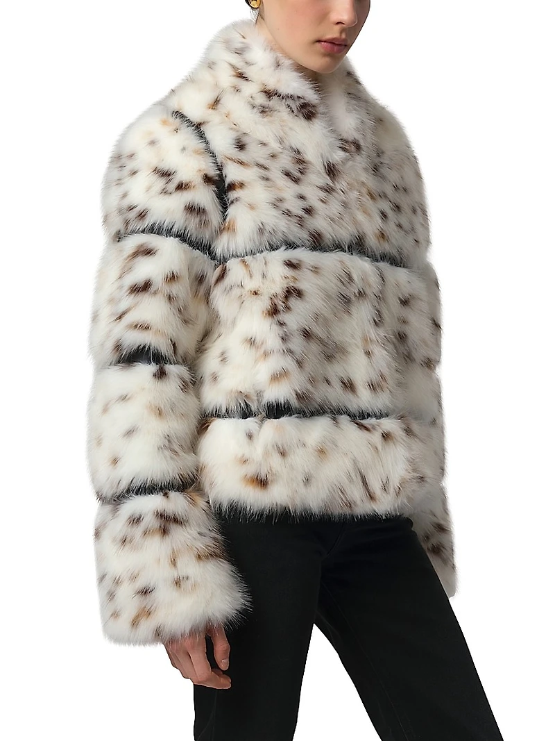 Sai Faux-Snow Leopard Fur Coat