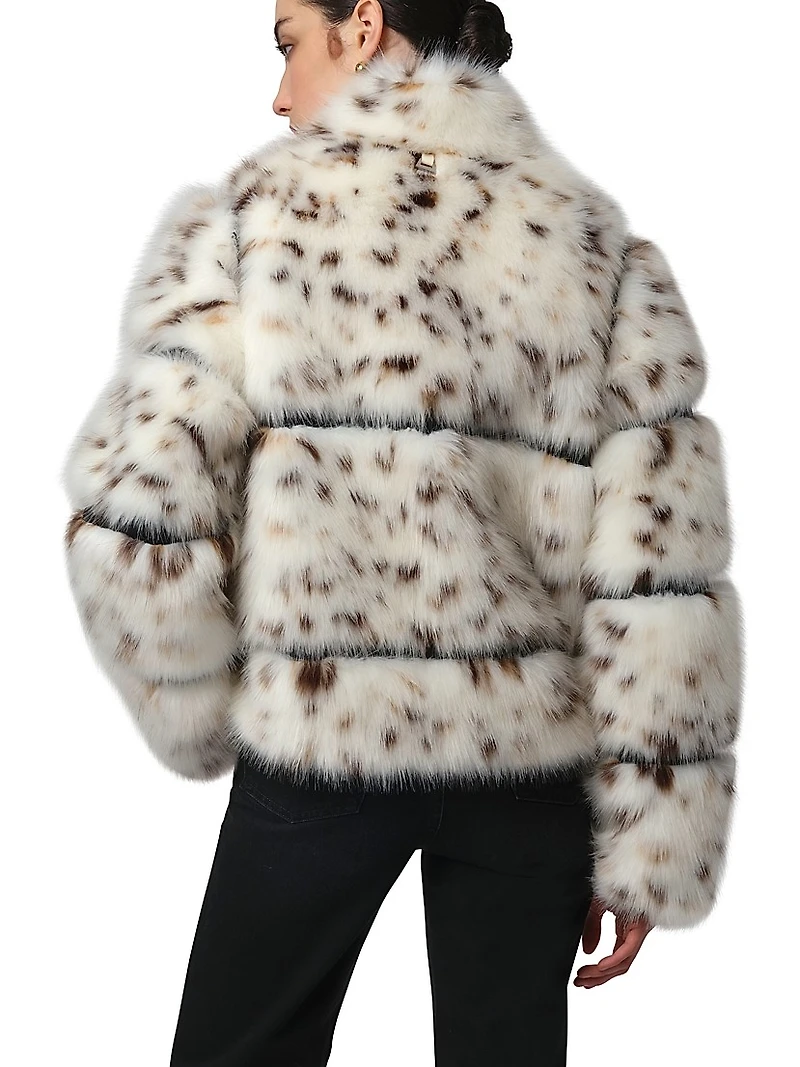 Sai Faux-Snow Leopard Fur Coat