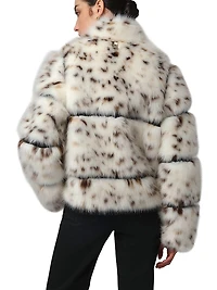 Sai Faux-Snow Leopard Fur Coat