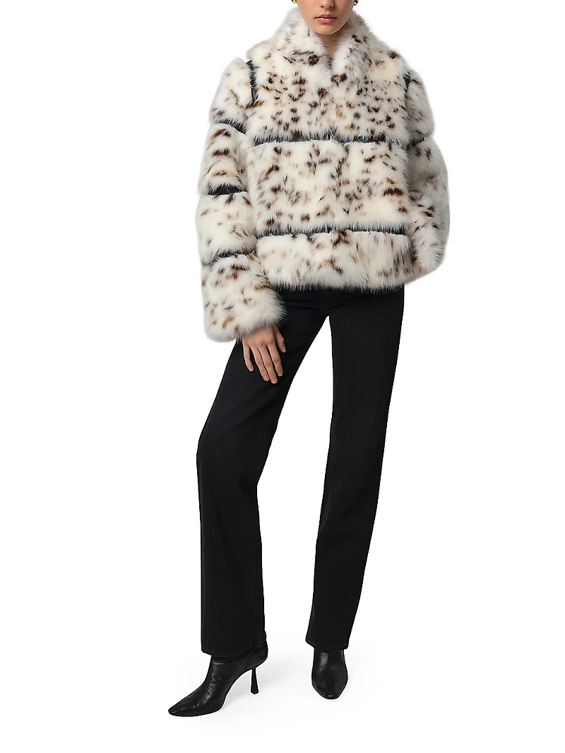 Sai Faux-Snow Leopard Fur Coat