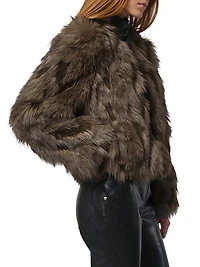 Lillet Patchwork Faux Fur Bomber Jacket