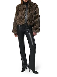 Lillet Patchwork Faux Fur Bomber Jacket