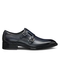 Double-Strap Monk Shoes Burnished Leather