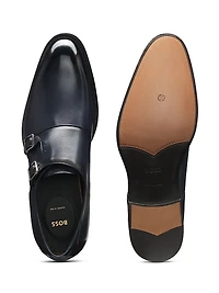 Double-Strap Monk Shoes Burnished Leather