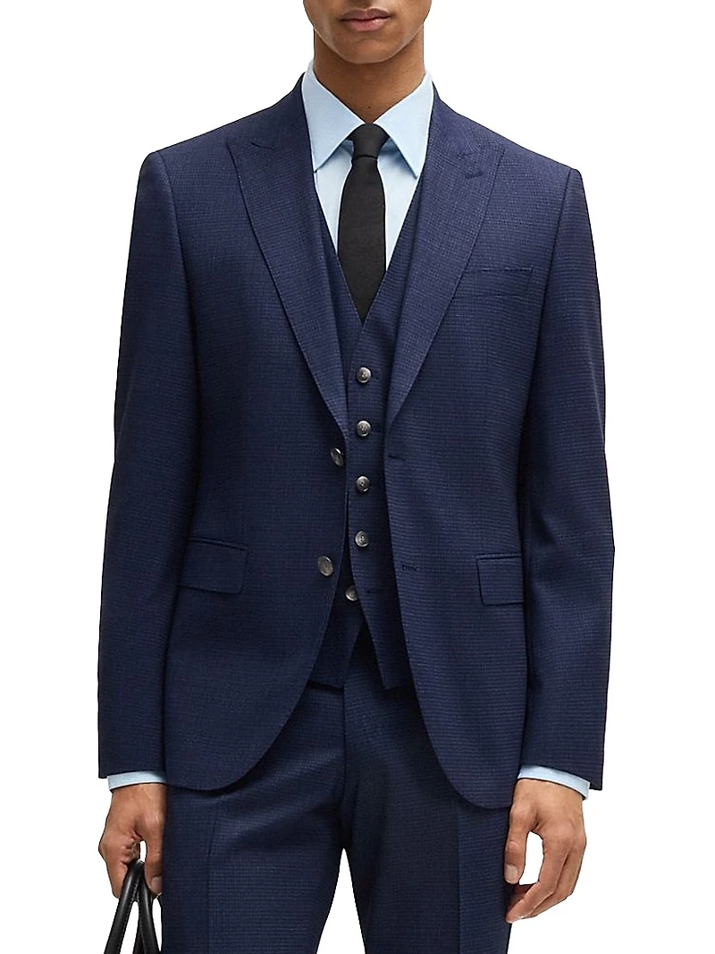 Regular-Fit Three-Piece Suit Stretch Wool