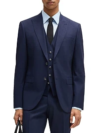 Regular-Fit Three-Piece Suit Stretch Wool