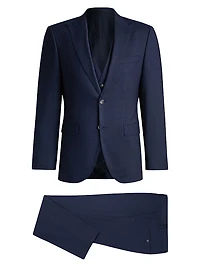Regular-Fit Three-Piece Suit Stretch Wool
