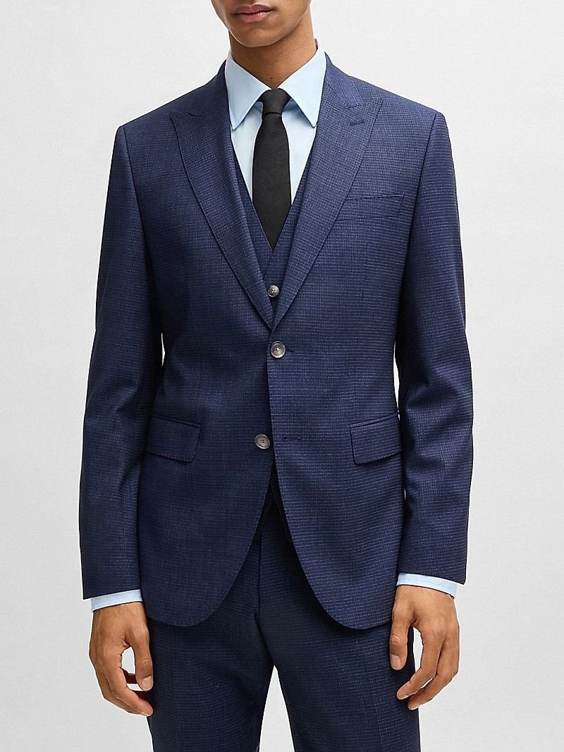 Regular-Fit Three-Piece Suit Stretch Wool