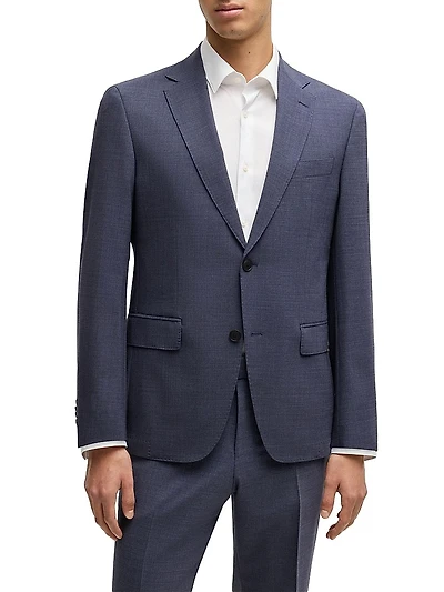 Slim-Fit Suit Micro-Patterned Performance-Stretch Fabric