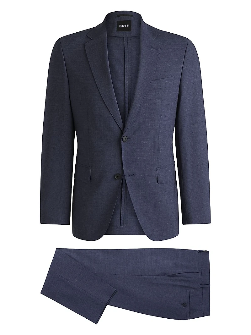 Slim-Fit Suit Micro-Patterned Performance-Stretch Fabric