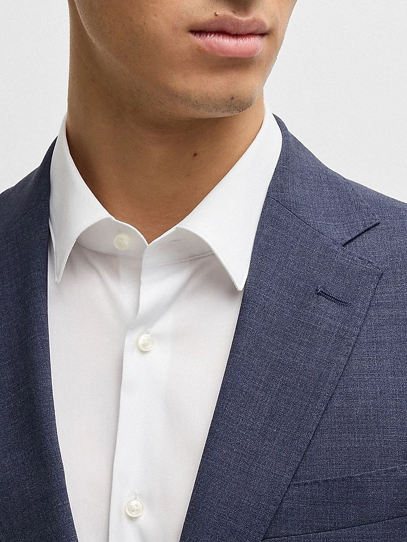 Slim-Fit Suit Micro-Patterned Performance-Stretch Fabric