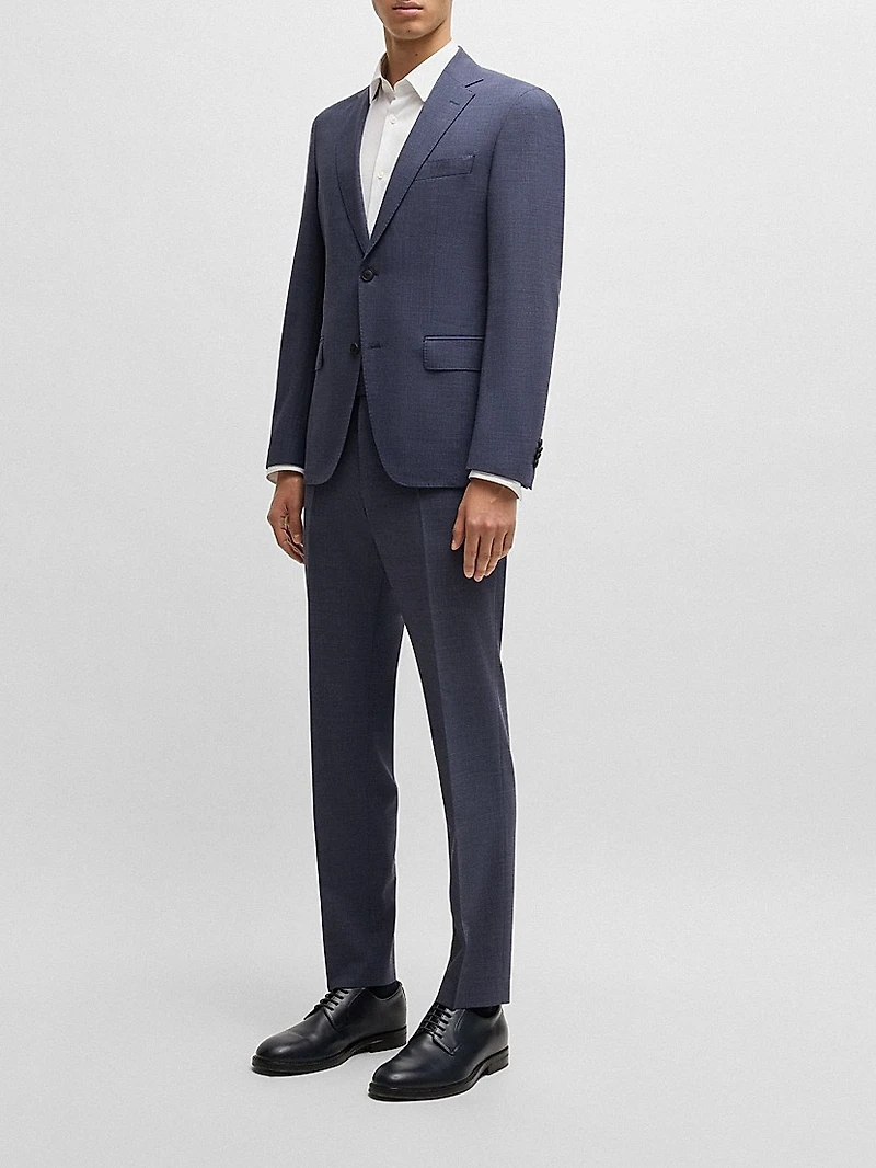 Slim-Fit Suit Micro-Patterned Performance-Stretch Fabric