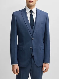 Slim-Fit Three-Piece Suit Patterned Wool