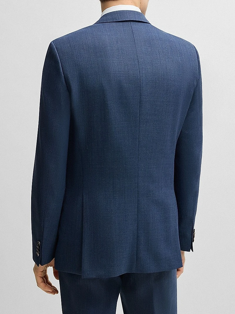 Slim-Fit Three-Piece Suit Patterned Wool