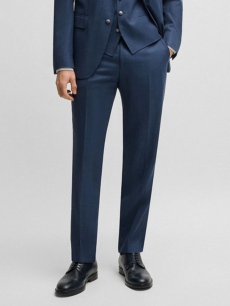 Slim-Fit Three-Piece Suit Patterned Wool