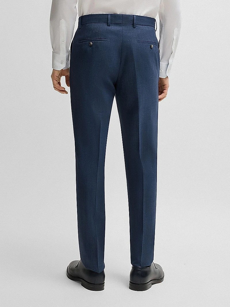 Slim-Fit Three-Piece Suit Patterned Wool