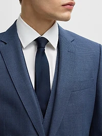 Slim-Fit Three-Piece Suit Patterned Wool