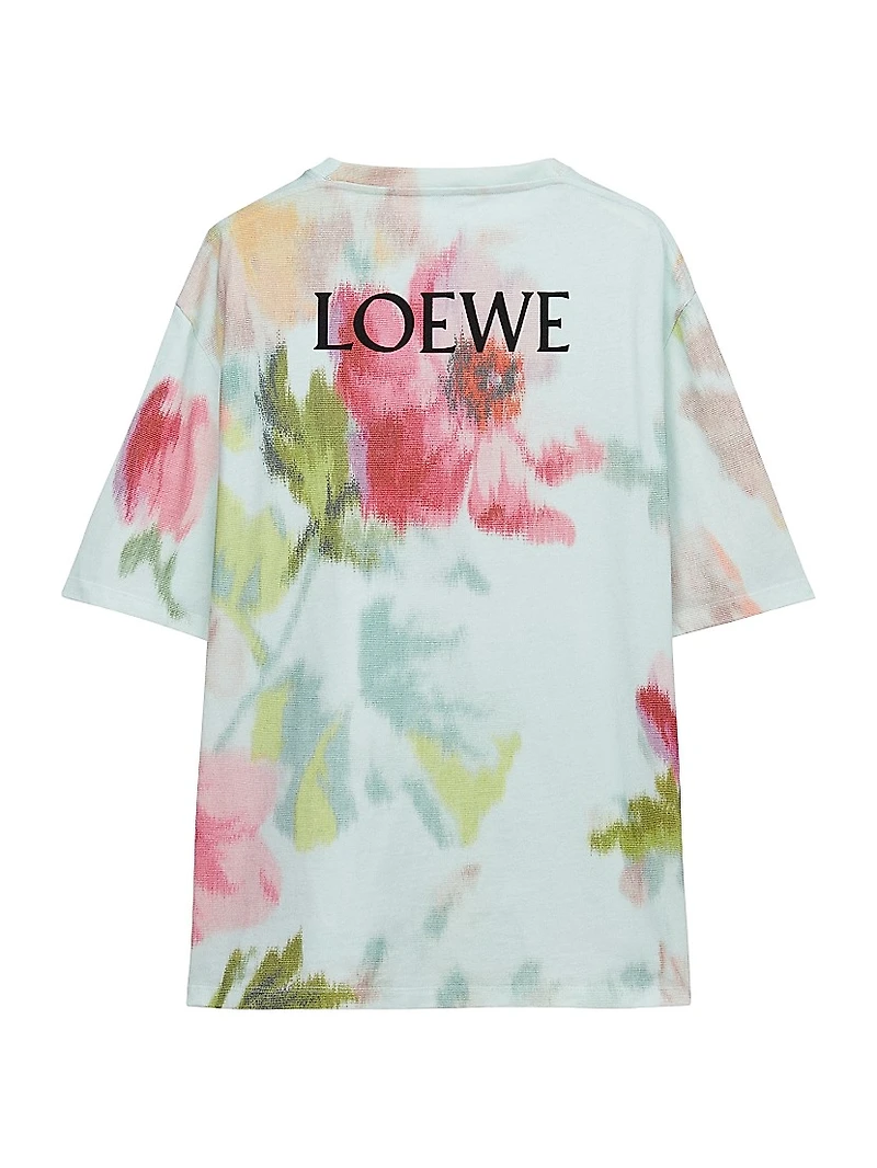 Floral Stretch Cotton Loose-Fit T-Shirt