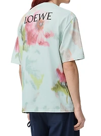 Floral Stretch Cotton Loose-Fit T-Shirt