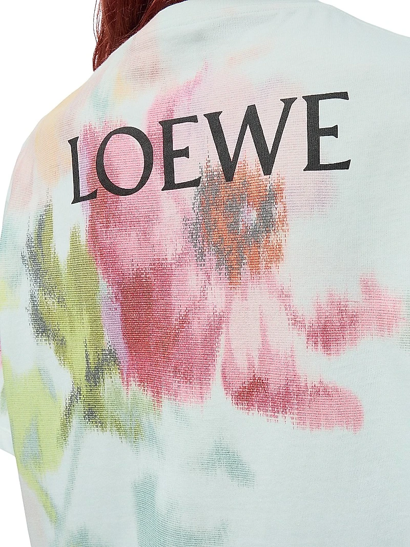 Floral Stretch Cotton Loose-Fit T-Shirt