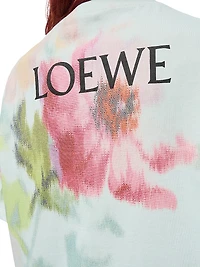 Floral Stretch Cotton Loose-Fit T-Shirt