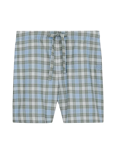Plaid Drawstring Shorts