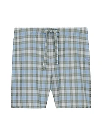 Plaid Drawstring Shorts