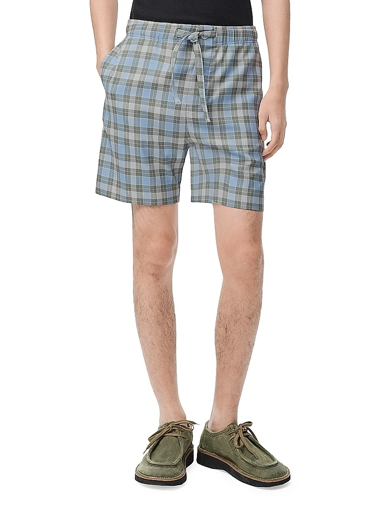 Plaid Drawstring Shorts