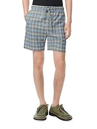 Plaid Drawstring Shorts
