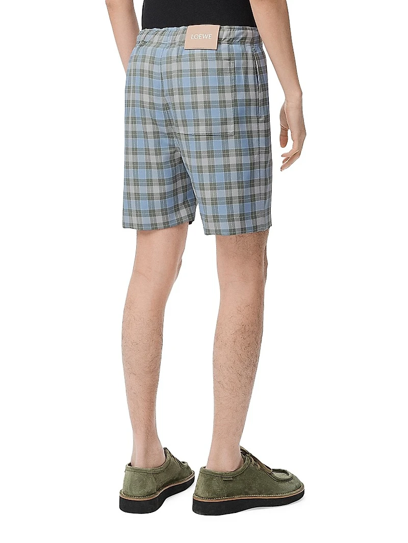 Plaid Drawstring Shorts
