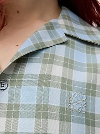 Checked Wool Button-Front Camp Shirt
