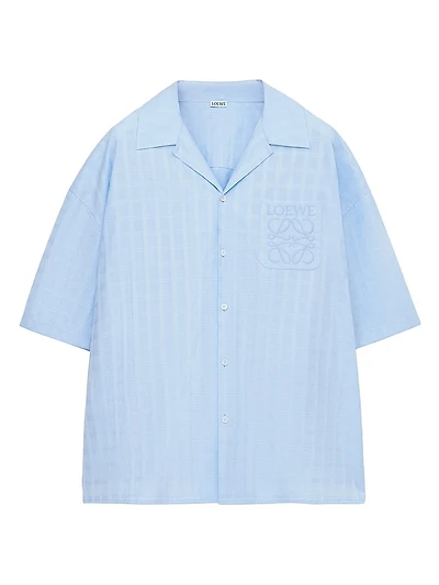 Logo Cotton-Blend Camp Shirt