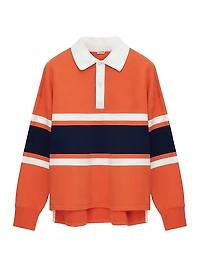 Rugby Striped Long-Sleeve Polo Shirt