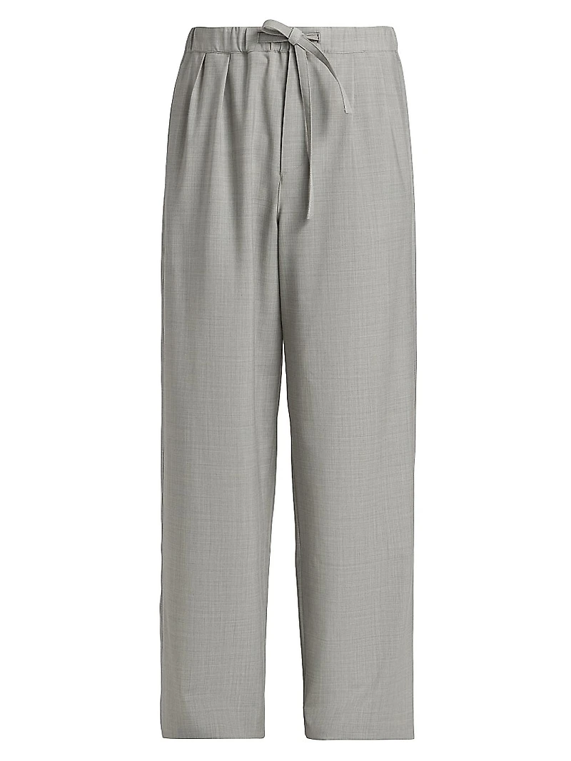 Drawstring Wool-Blend Trousers